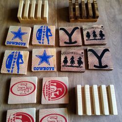 Handmade Wooden Coaster Set. Can Make Custom. They Make A Perfect Gift.