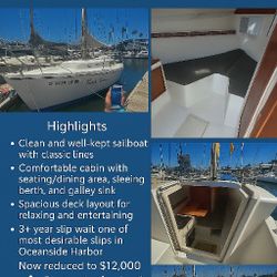 1971 27ft Coronado Sailboat With Prime Slip In Oceanside Harbor