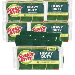 Brand new Scotch-Brite Heavy Duty Scrub Sponge, 45 Kitchen Sponges Designed for Tough Messes in The Kitchen That Last 3X Longer*, Best for Cast Iron S