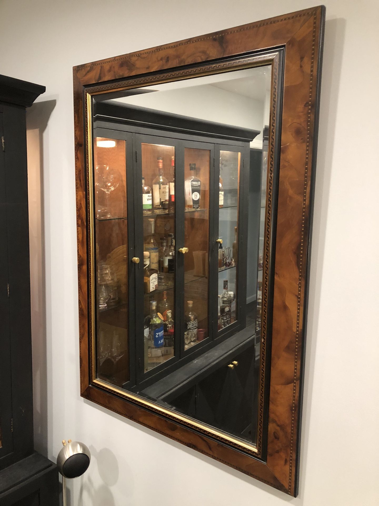 MAKE AN OFFER!  Gorgeous Antique Burl-wood Beveled Edge Mirror In Excellent Condition