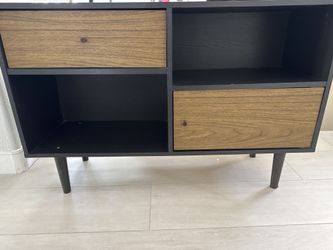 Modern Black And Wood Cabinet