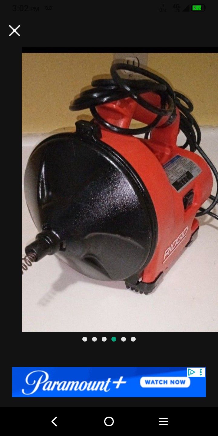 Ridgid k-30 snake euger clining machine 30 ft long cable