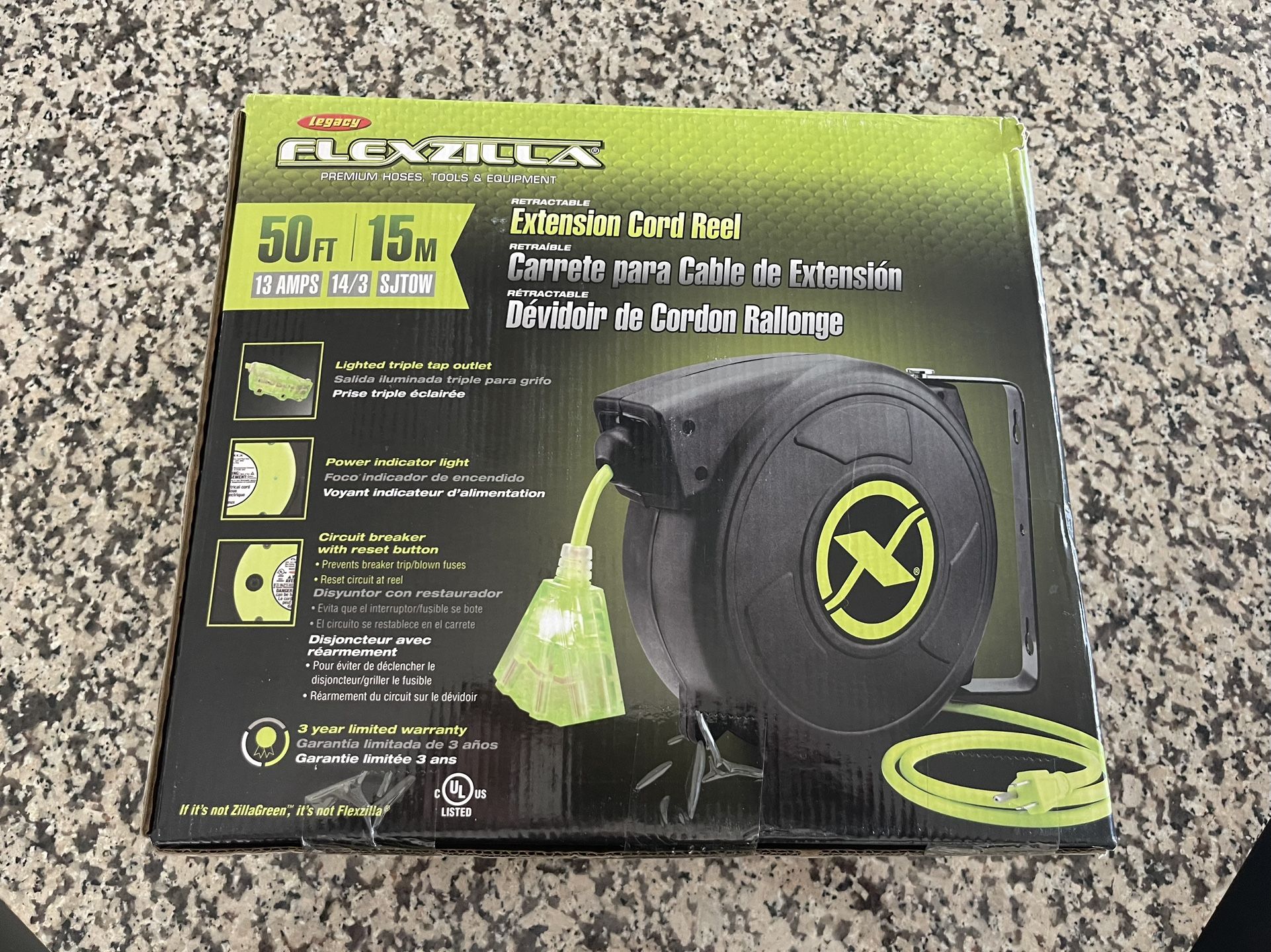 50 FT 13 AMPS 14/3 Extention Cord Reel