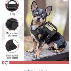 Tactical Dog Harness Pet Vest , Tactical Puppy Comfy Vest With Control Handle K9 Military Adjustable Pet Vest Harness For Outdoor Training (Medium, Bl