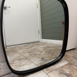 Modern Rounded Square Wall Mirror – Black Frame 