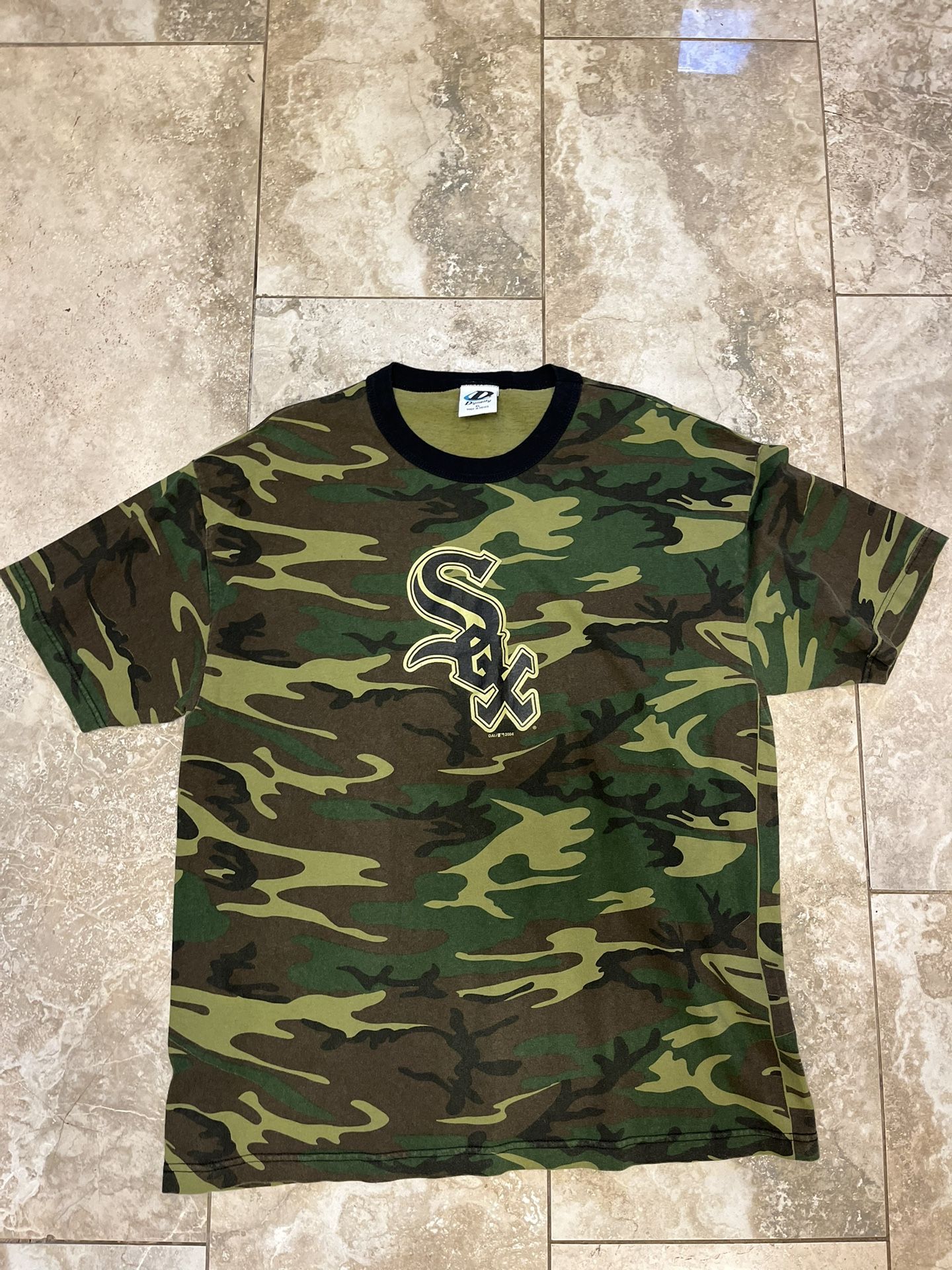  Chicago White Sox Vintage Dynasty T Shirt  Men 2004 Camo Size XL  