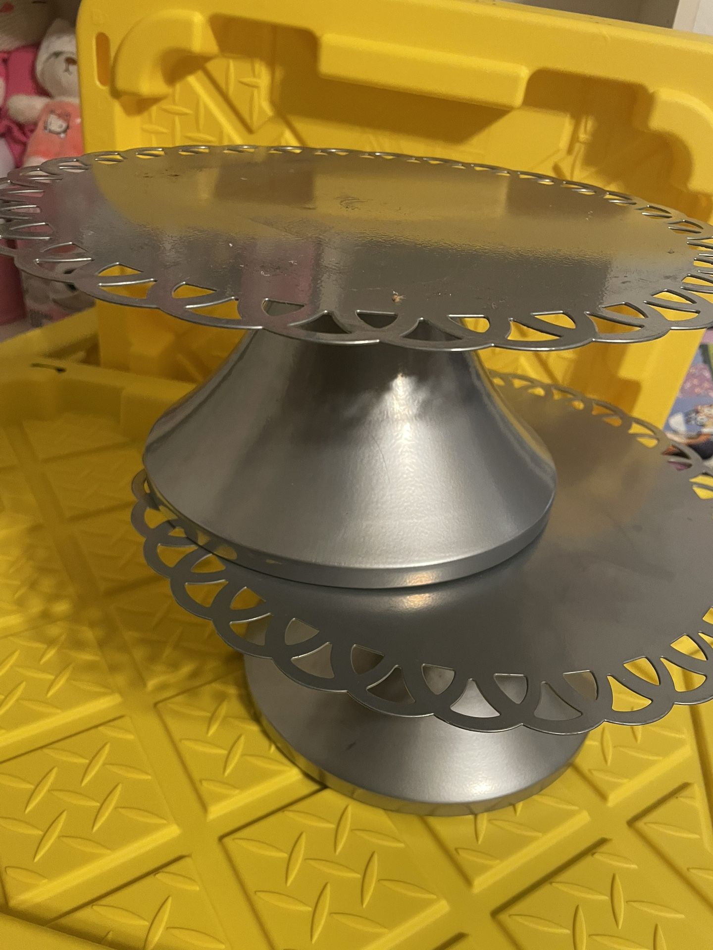 2- Gray Cake/ Treat Stands