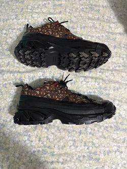 Burberry Shoes Arthur Monogram Print Black Bridle Brown