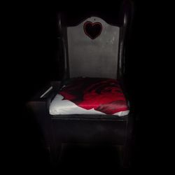 🪑 Vintage 1950s Wooden Potty Chair with Heart Back