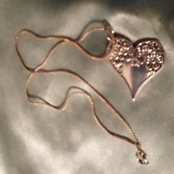 NEW Silver Heart Pendant/Necklaces On 14" Snake Chain.  Will Not Tarnish.