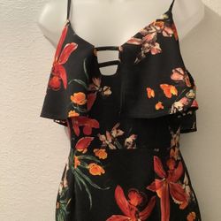 MERMAID MAXI DRESS – BLACK/RED FLORAL