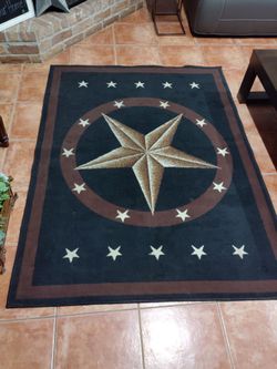 Western Star Area Rug Black Brown