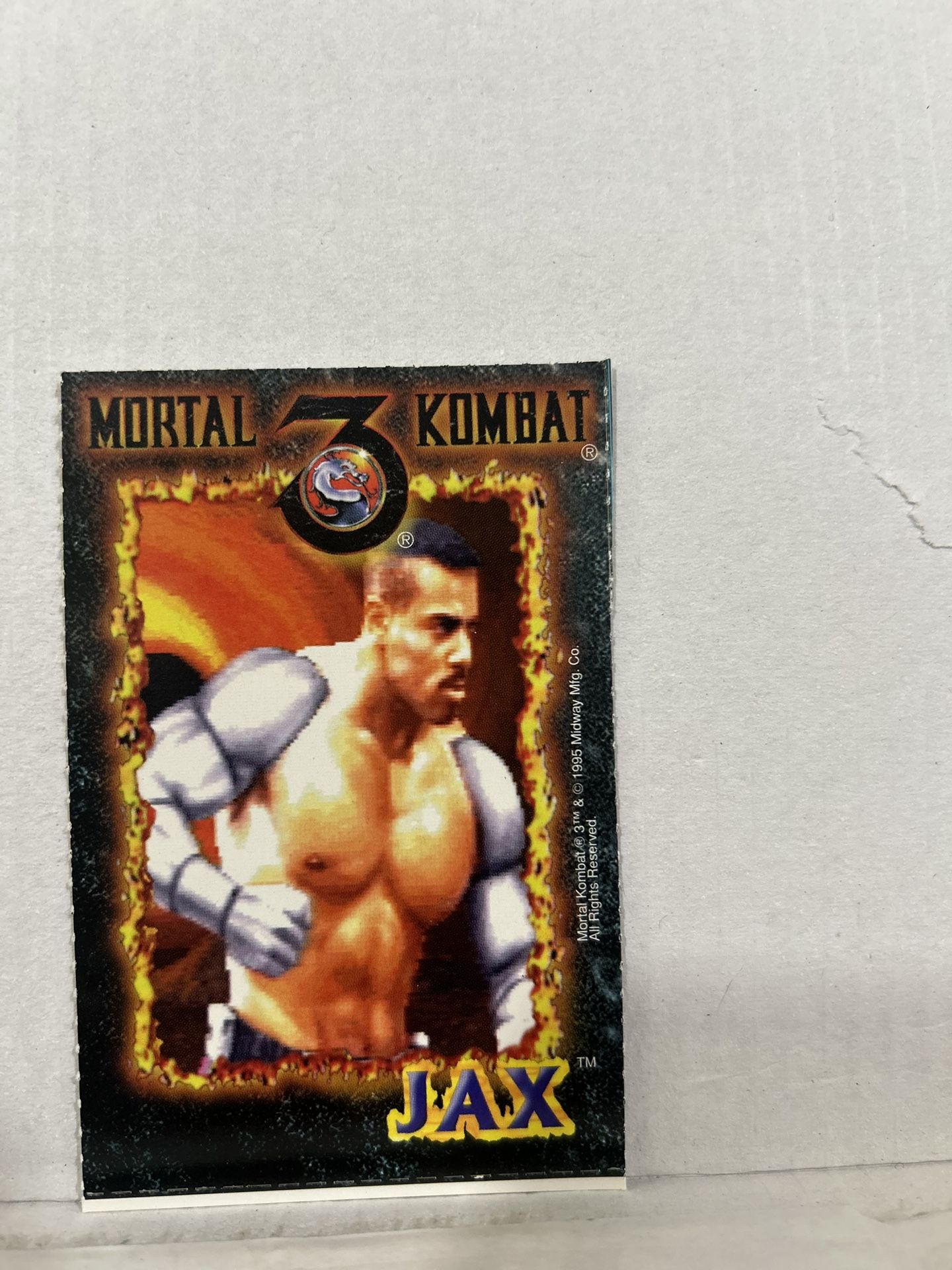 1995 MIDWAY MORTAL KOMBAT 3 MK3 SNES Super Nintendo JAX Promo Card
