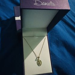Daniel’s  14k Gold Chain With Virgen Mary Pendent