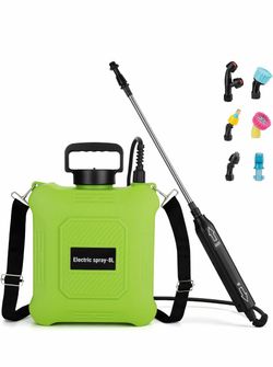 Battery Powered Sprayer 2 Gallon, Backpack Electric Pump Sprayer, Weed Sprayer with USB Rechargeable Handle, Retractable Wand, 6 Mist Nozzles for Lawn