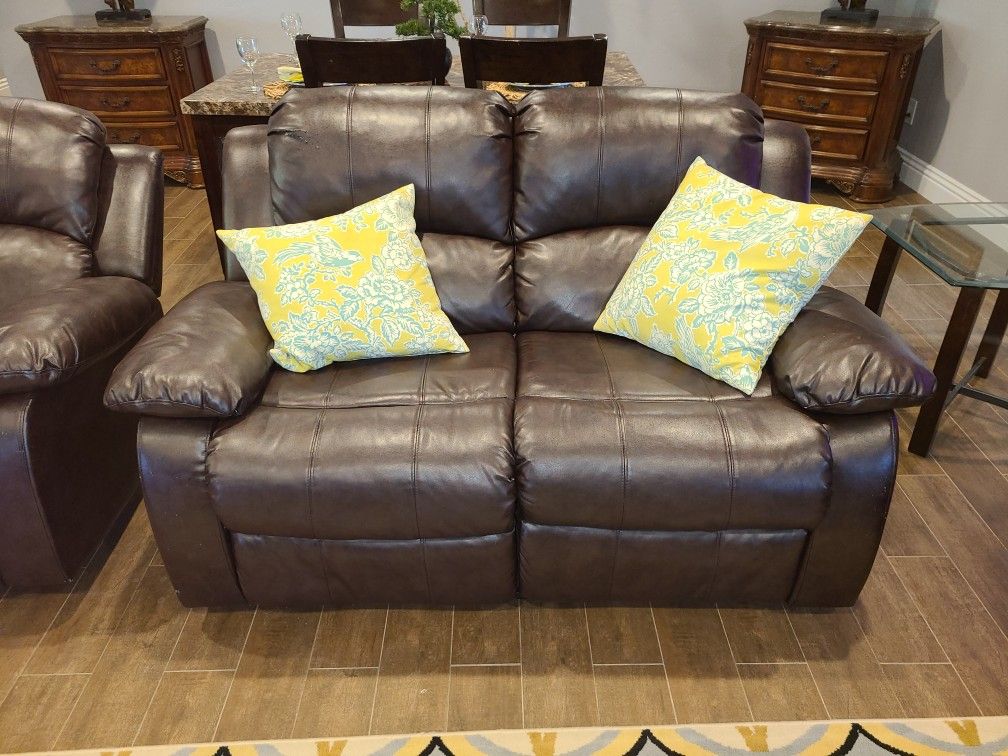 Brown Leather Reclining Couches