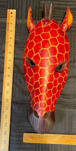 Vintage African Wooden Carved Tribal Giraffe