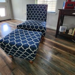Chair and Matching Ottoman 