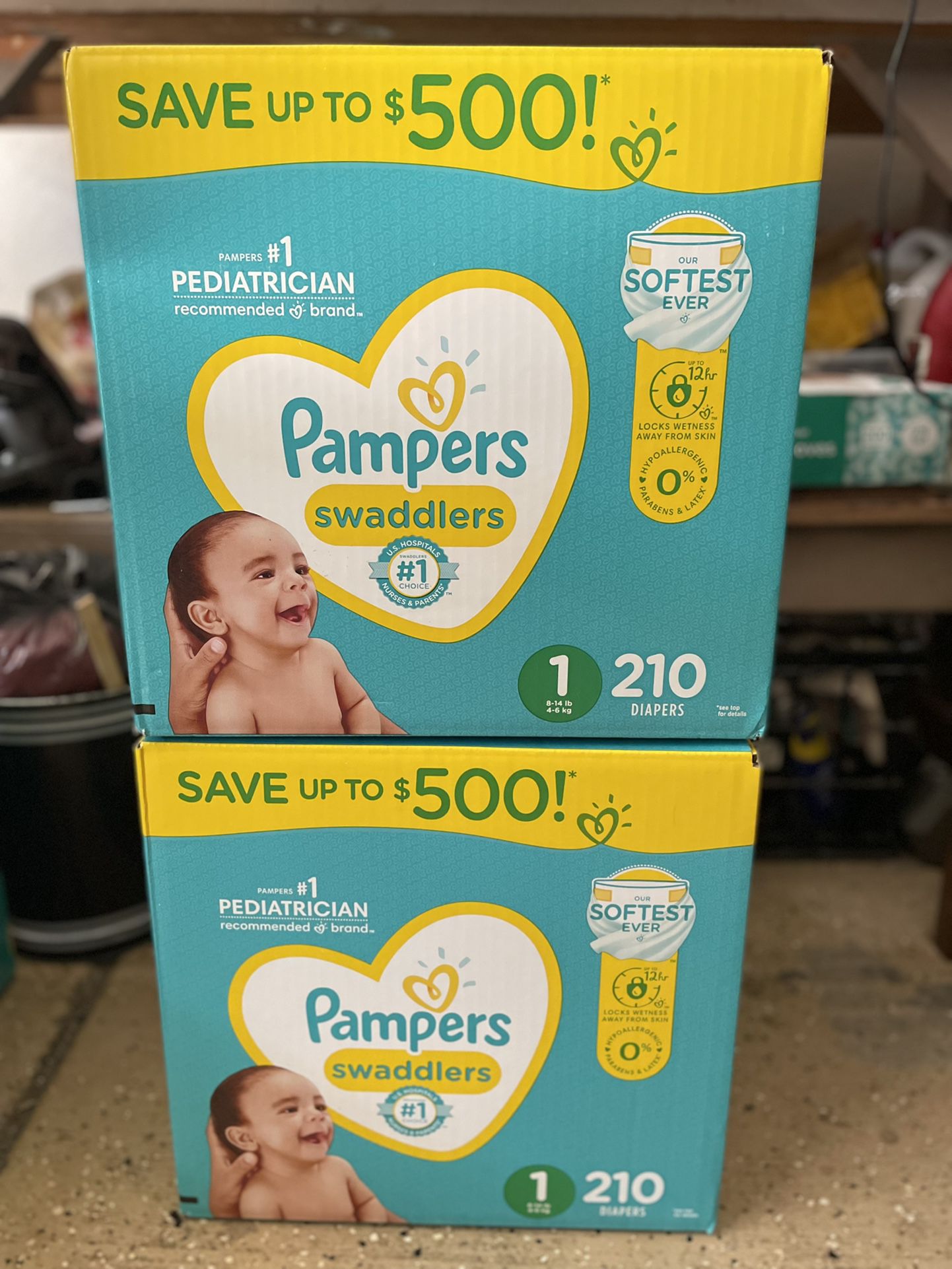 $50 Never Opened Pampers Size 1 