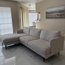 Beige Sofa Sectional Couch