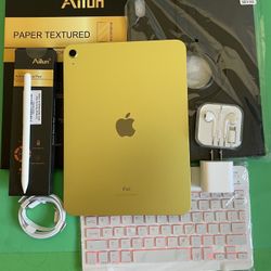 256gb Apple IPad 10th Generation (10.9” Liquid Retina / 2022 model) with pen, keyboard, case & Accessories (warranty 11/2025)