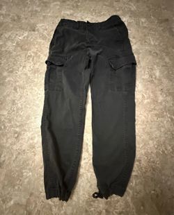 American Eagle mens 28x30 Cargo Pants Slim Flex black pocket drawstring leg cuff