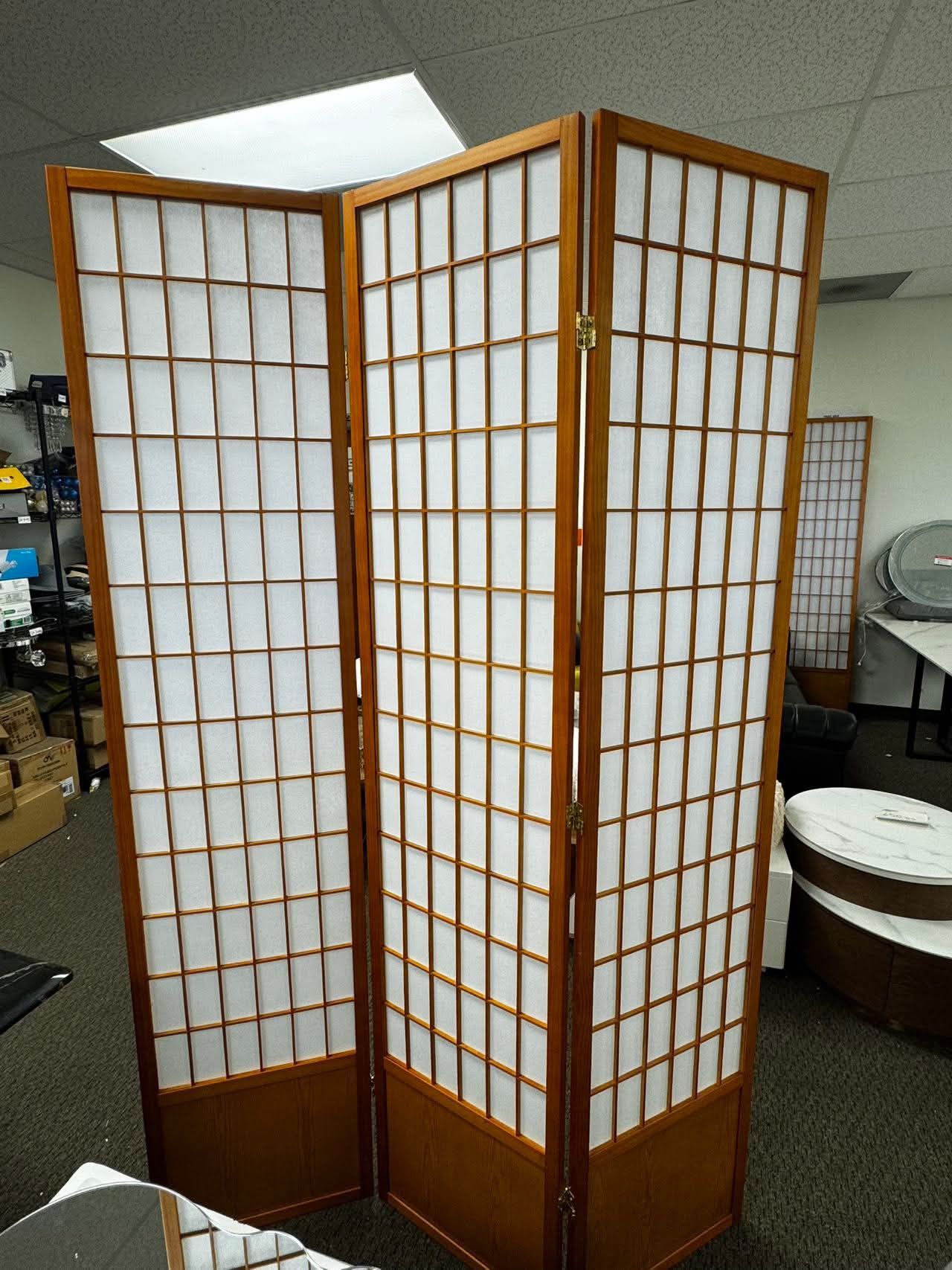7 Ft Tall Window Pane Shoji Screen, rosewood color, 3 panel Dimensions (L x W x H) 1.00 x 51.00 x 84.00 Inches