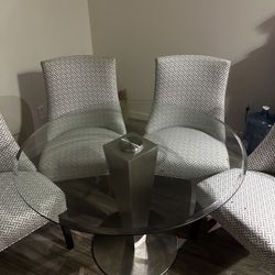 Glass Table Set With Chairs
