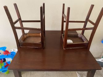 Brown Dining Table With 2 chairs 