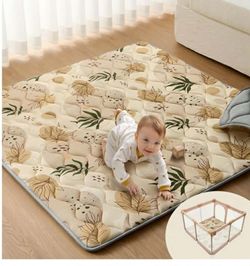 Blissful Diary Baby Play Mat, 59x59 Thick and Larger Soft Cushioned Foam Mat for Floor, Non-Slip Washable Playmat for Toddlers, Earth Tones Design. K1