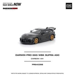 Pop Race 1:64 Toyota Supra Darwin Pro 66G WBK A90 Carbon Edition Diecast Car Model PR640398