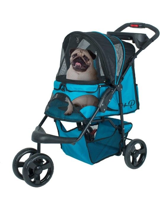 PETIQUE Mermaid Pet Stroller for Cats and Dogs, Ventilated Puppy Stroller, Ideal to Spoil Your Furry Best Friends, Chic and Functional Design, Foldabl