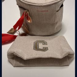  CLARINS Makeup Bag Set Of 2 Cotton Natural Color New