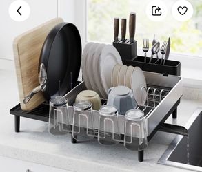 Large Dish Drying Rack with Utensil Holder