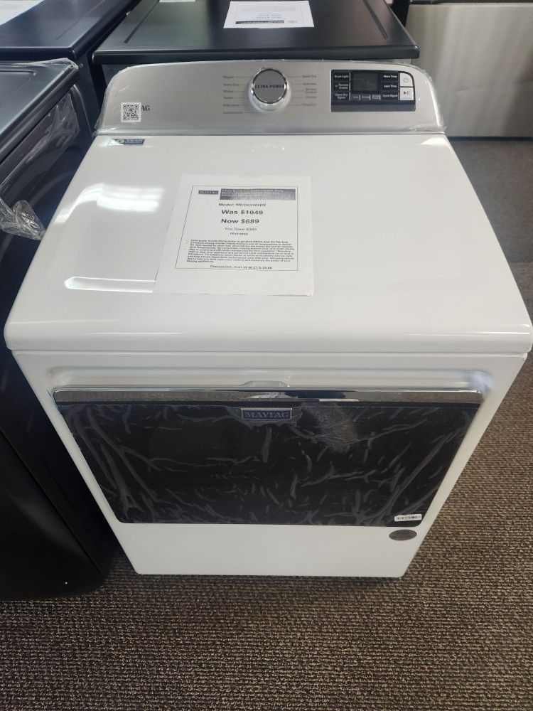 7.4 cu. ft. 240-Volt Smart Capable White Electric. Dryer with Hamper Door and Advanced Moisture Sensing