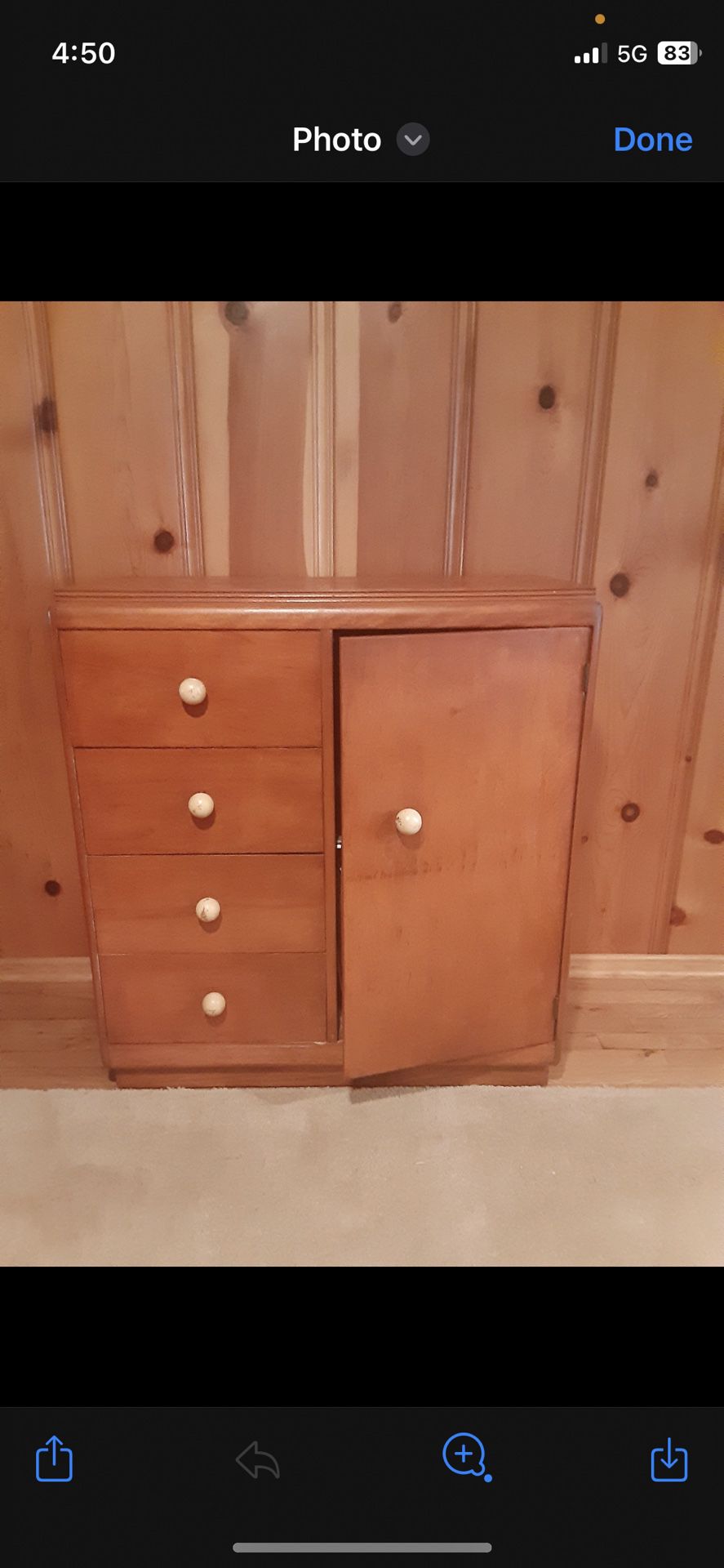 Antique, Solid Wood Child’s Armoire Dresser