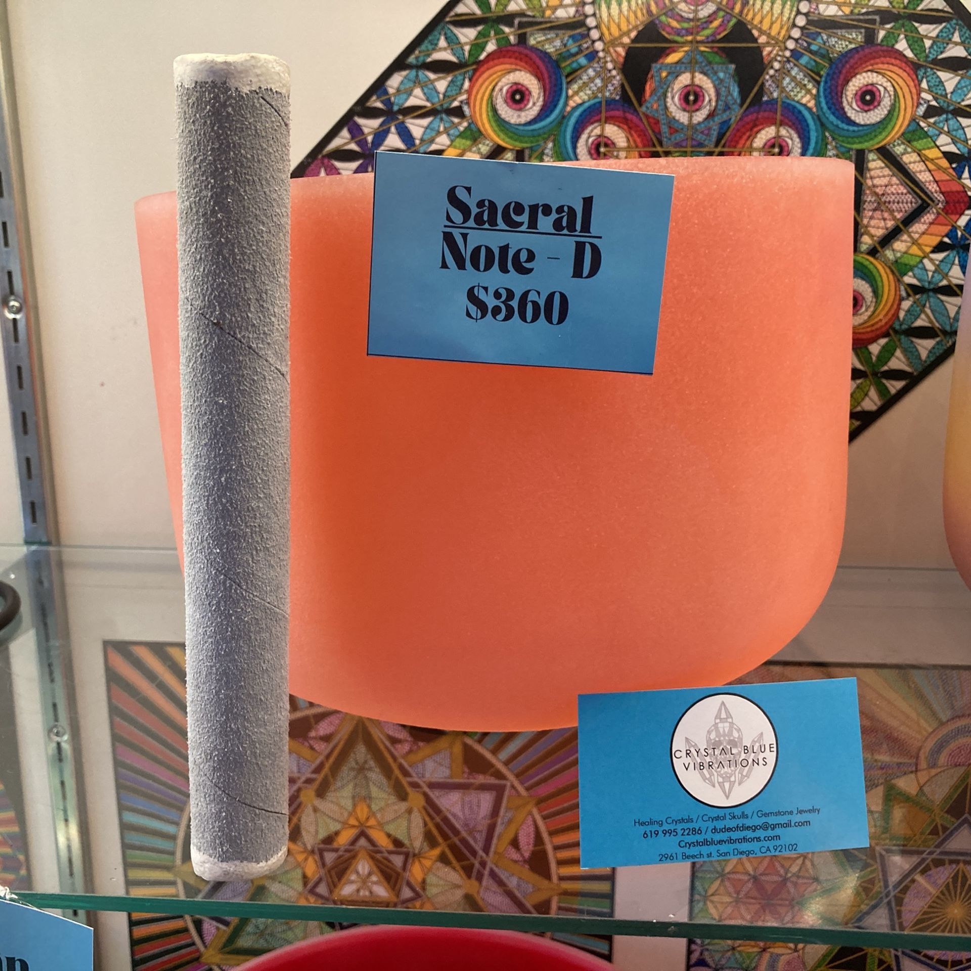 10 Inch Singing Bowl. Sacral. Note D. With stand and.