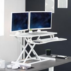 VIVO Sit to Standing Desk Converter - Like New, White