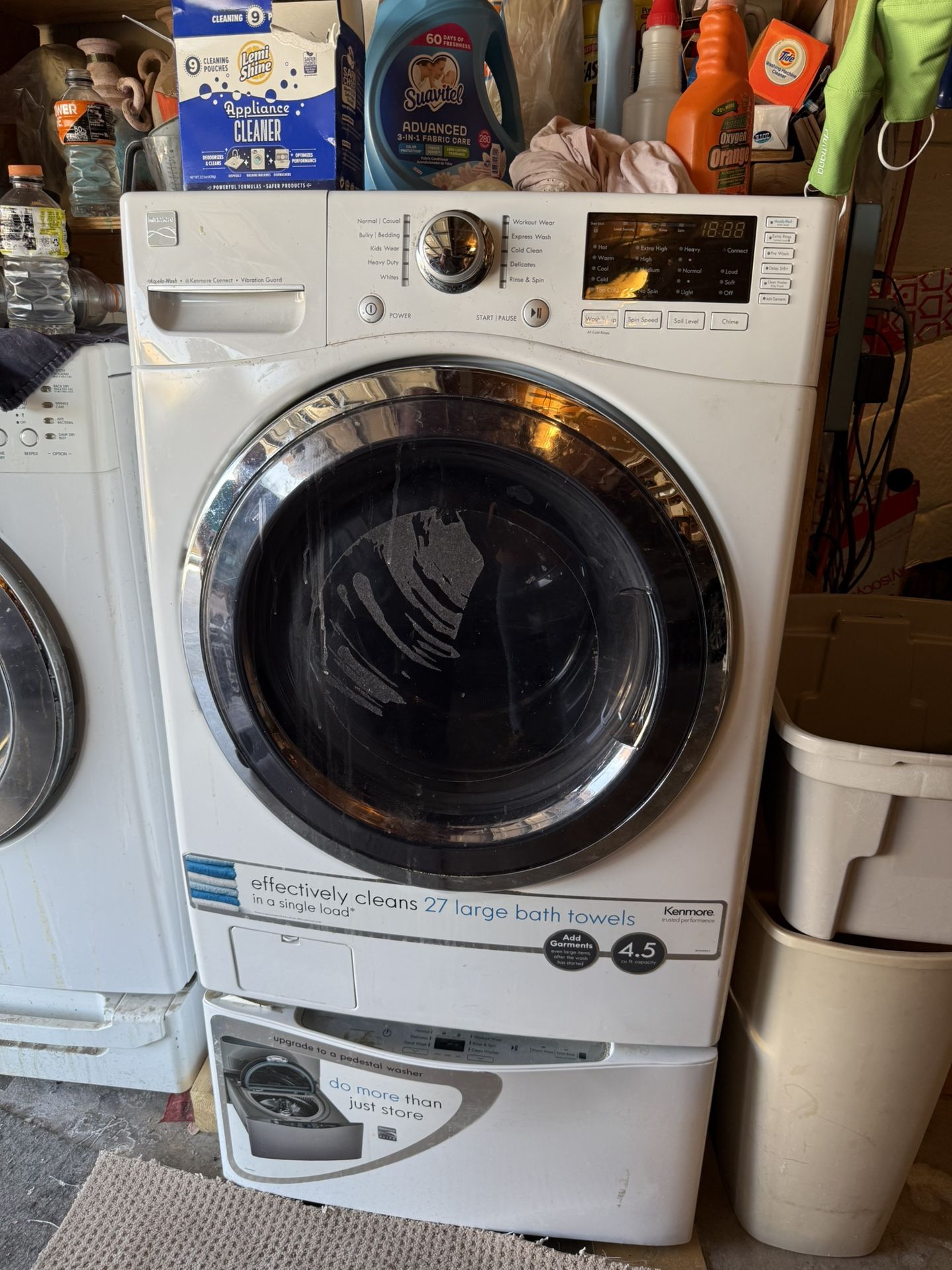Kenmore Elite Front Load Washer + Pedestal Washer