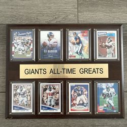 12”x 15” New York Giants All Time Greats wooden plaque . NO HOLD
