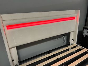 Led New Queen white velvet bed ready for pickup or delivery $99