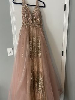 Couture Candy Pink & Rose Gold Over skirt Dress 
