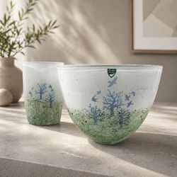 Vintage Orrefors Expo Studio Glass Vases Signed #26563 Swedish Art Set