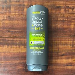 Dove MEN + Care 3 In 1 RECHARGE With Menthol Body + Face + Hair Wash: 18 oz
