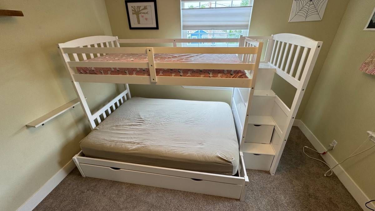 Twin Full Bunk Bed With Stairs