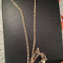 20" Chain ,football Helmet 10 Kt Gold Plated Chain  Or Gold ,IDont Have a Tester. Jewelry 