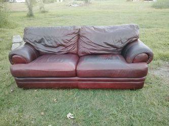 Burgandy leather couch