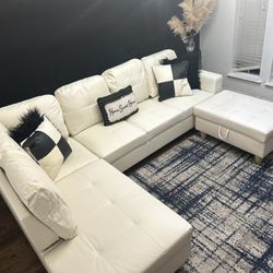 New L-Shaped White Sectional