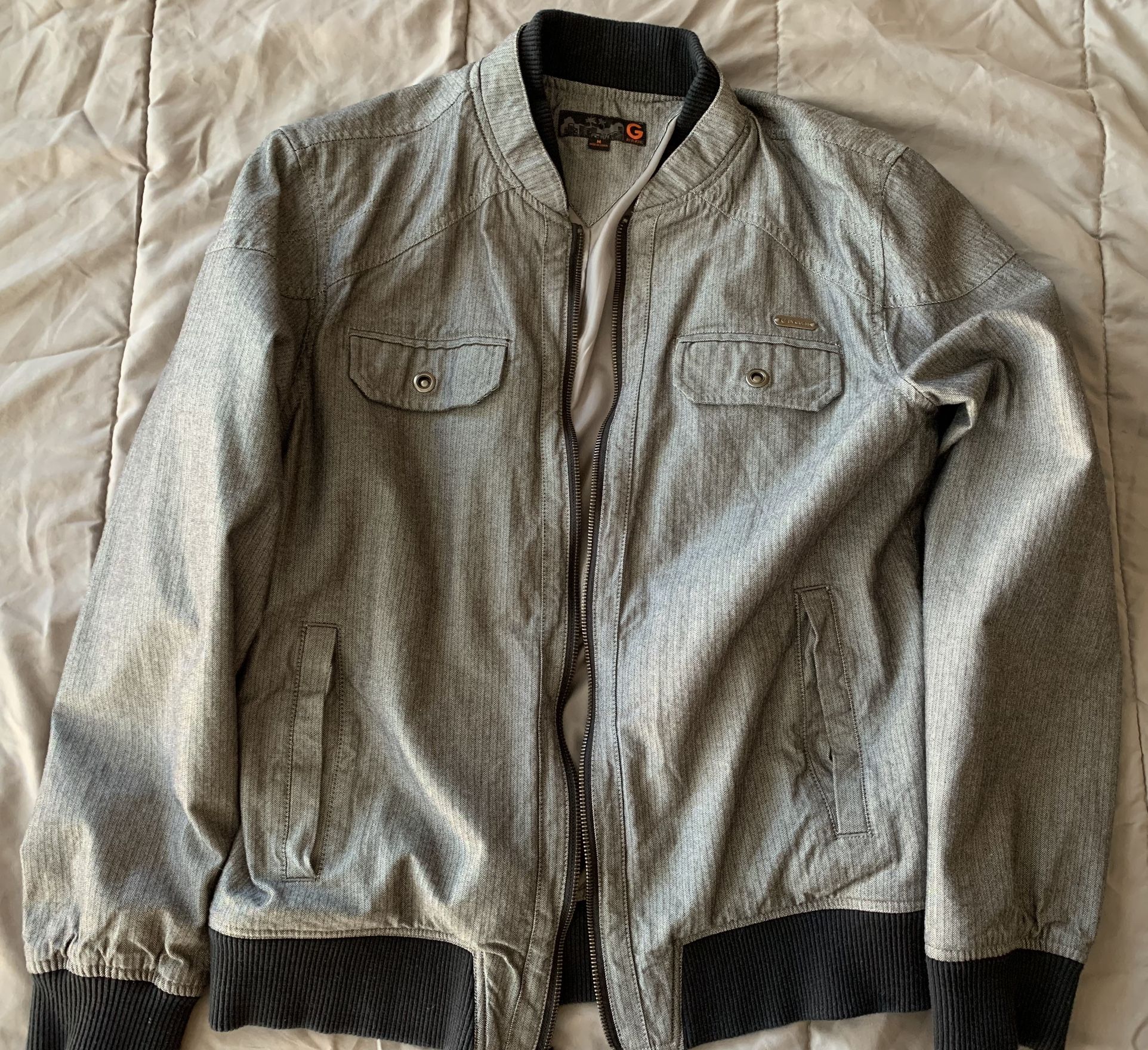 GUESS Men’s Medium Grey Bomber Jacket
