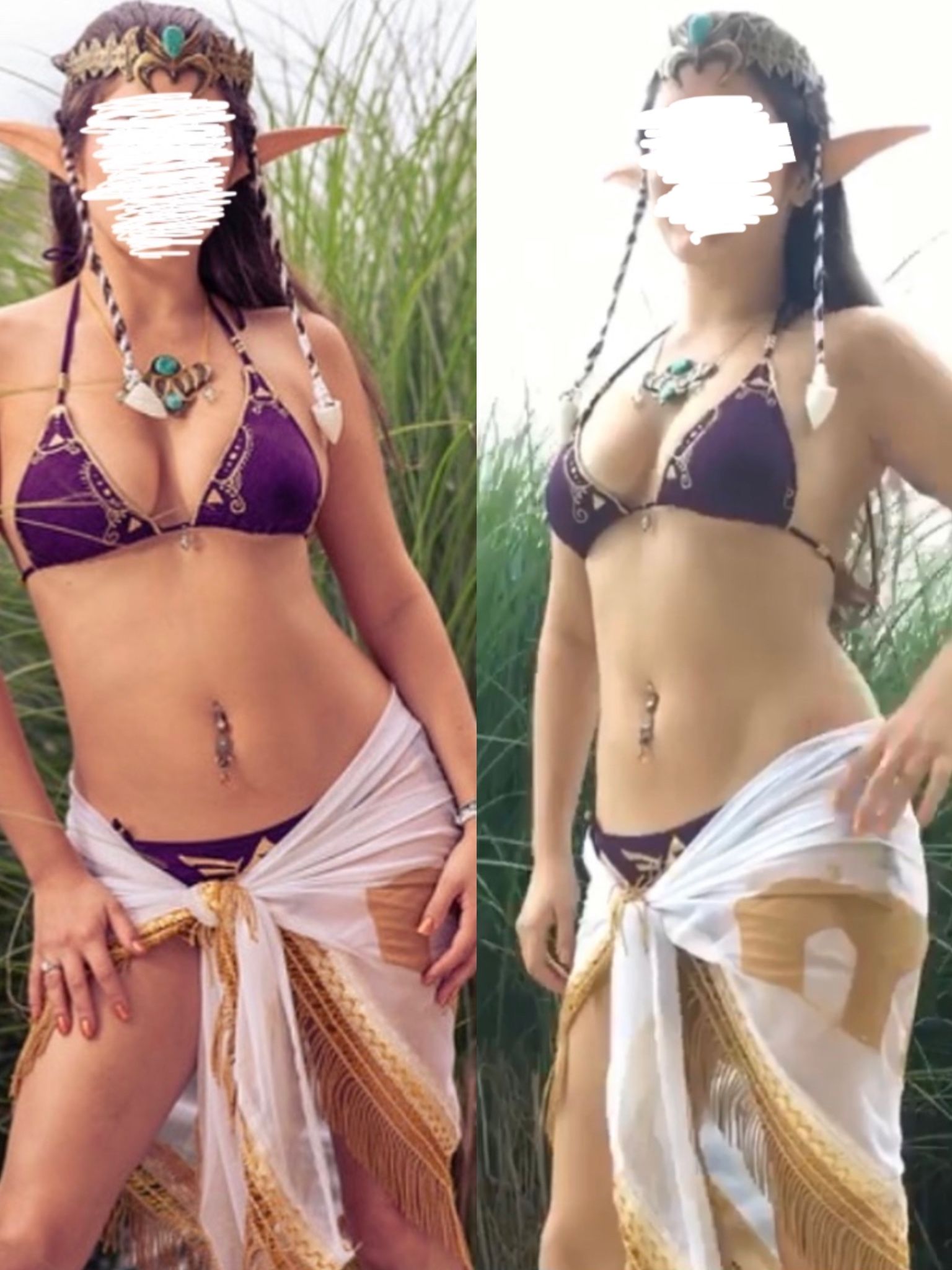 Purple Gold Sexy Bikini Zelda Warrior Princess Cosplay Costume